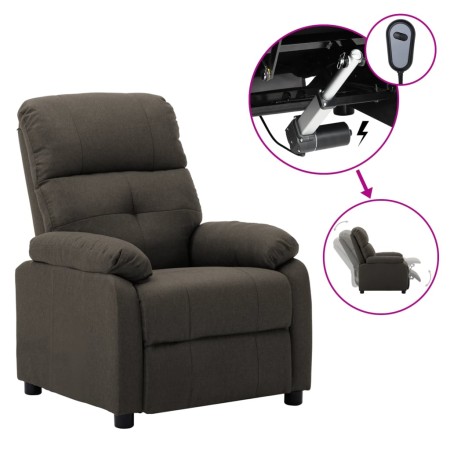 Sillón reclinable eléctrico tela gris taupé de vidaXL, Sillones - Ref: Foro24-3073810, Precio: 226,99 €, Descuento: %