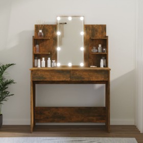 Dressing table with LED smoked oak color 86.5x35x136 cm by vidaXL, Bedroom Dressers - Ref: Foro24-820487, Price: 156,70 €, Di...