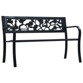 Banco de jardín acero negro 125 cm de vidaXL, Bancos de jardín - Ref: Foro24-47942, Precio: 87,99 €, Descuento: %