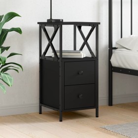 Black plywood nightstand 34x35.5x70 cm by vidaXL, Nightstands - Ref: Foro24-825943, Price: 61,32 €, Discount: %