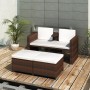 4-teiliges Gartenmöbel-Set und braune synthetische Rattankissen von vidaXL, Gartensets - Ref: Foro24-40736, Preis: 323,17 €, ...