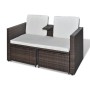 Set muebles de jardín 4 piezas y cojines ratán sintético marrón de vidaXL, Conjuntos de jardín - Ref: Foro24-40736, Precio: 3...