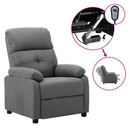 Sillón reclinable eléctrico tela gris claro de vidaXL, Sillones - Ref: Foro24-3073802, Precio: 234,59 €, Descuento: %