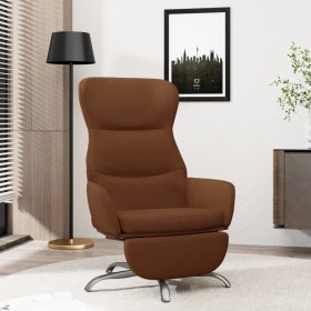 Sillón de relax con reposapiés tela de microfibra marrón de vidaXL, Sillones - Ref: Foro24-3097478, Precio: 111,99 €, Descuen...