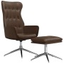 Sillón de relax con reposapiés cuero artificial marrón brillo de vidaXL, Sillones - Ref: Foro24-3097720, Precio: 140,77 €, De...