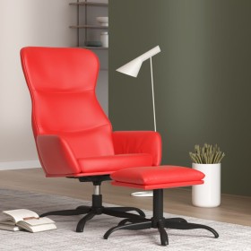 Relaxation armchair with red synthetic leather footrest by vidaXL, Armchairs - Ref: Foro24-3097449, Price: 124,99 €, Discount: %