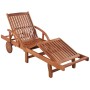 Tumbona ajustable con mesita madera maciza de acacia de vidaXL, Tumbonas - Ref: Foro24-42594, Precio: 205,12 €, Descuento: %