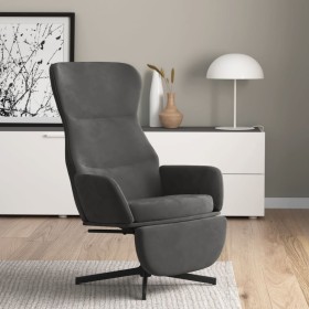 Sillón de relax con reposapiés terciopelo gris oscuro de vidaXL, Sillones - Ref: Foro24-3097496, Precio: 130,99 €, Descuento: %