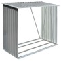 Casetilla para leña acero galvanizado gris 163x83x154 cm de vidaXL, Accesorios para bolsas y soportes de leña - Ref: Foro24-4...