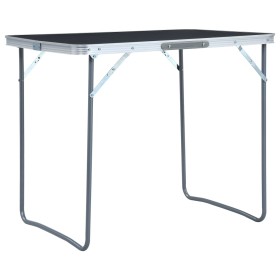 Folding camping table with gray metal structure 80x60 cm by vidaXL, camping furniture - Ref: Foro24-48171, Price: 42,51 €, Di...