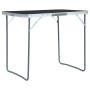 Folding camping table with gray metal structure 80x60 cm by vidaXL, camping furniture - Ref: Foro24-48171, Price: 42,41 €, Di...