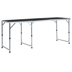 Folding aluminum camping table, gray, 180x60 cm by vidaXL, camping furniture - Ref: Foro24-48175, Price: 82,74 €, Discount: %