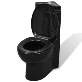 Inodoro WC de esquina cerámica negro de vidaXL, Baños - Ref: Foro24-141134, Precio: 251,16 €, Descuento: %