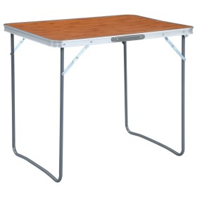 Folding camping table with metal structure 80x60 cm by vidaXL, camping furniture - Ref: Foro24-48170, Price: 42,99 €, Discoun...