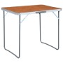 Folding camping table with metal structure 80x60 cm by vidaXL, camping furniture - Ref: Foro24-48170, Price: 43,10 €, Discoun...