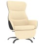 Sillón de relax con reposapiés de tela color crema de vidaXL, Sillones - Ref: Foro24-3097467, Precio: 106,99 €, Descuento: %