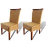 Dining chairs 2 units natural brown rattan by vidaXL, dining chairs - Ref: Foro24-243235, Price: 231,39 €, Discount: %