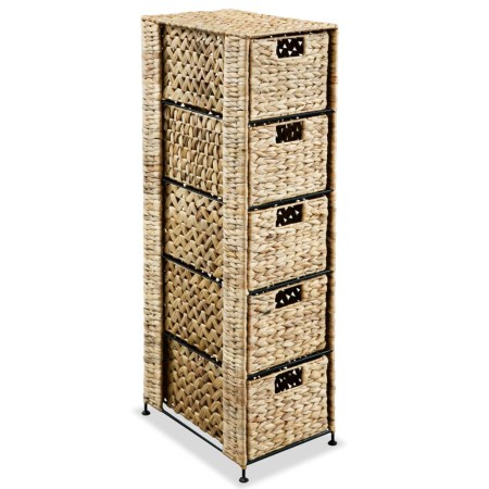 Storage unit with 5 baskets 25.5x37x10 cm water hyacinth by vidaXL, Lockers and storage cabinets - Ref: Foro24-245492, Price:...