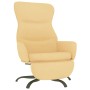 Sillón de relax con reposapiés tela de microfibra crema de vidaXL, Sillones - Ref: Foro24-3097483, Precio: 99,85 €, Descuento: %