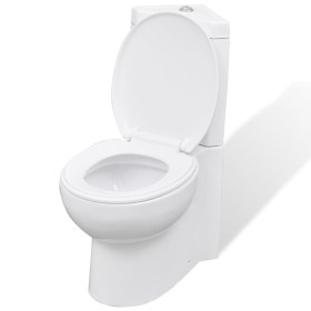 Inodoro WC de esquina cerámica blanco de vidaXL, Baños - Ref: Foro24-141133, Precio: 244,12 €, Descuento: %