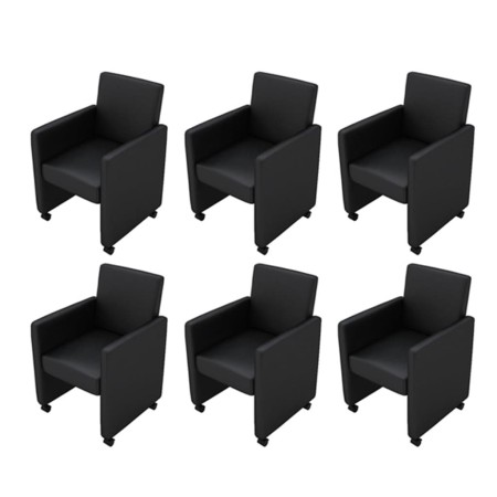 Dining chairs 6 units black synthetic leather by vidaXL, dining chairs - Ref: Foro24-160184, Price: 977,12 €, Discount: %