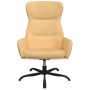 Sillón de relax con reposapiés tela de microfibra crema de vidaXL, Sillones - Ref: Foro24-3097483, Precio: 99,85 €, Descuento: %