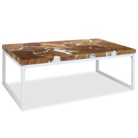 Mesa de centro de resina de teca 110x60x40 cm de vidaXL, Mesas de centro - Ref: Foro24-244553, Precio: 140,99 €, Descuento: %