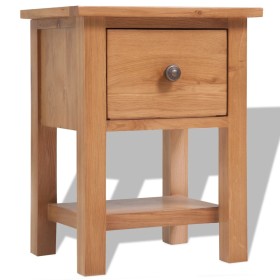 Mesita de noche de madera de roble maciza 36x30x47 cm de vidaXL, Mesitas de noche - Ref: Foro24-243930, Precio: 98,99 €, Desc...