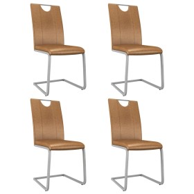 Dining chairs 4 units brown synthetic leather by vidaXL, dining chairs - Ref: Foro24-282484, Price: 195,97 €, Discount: %