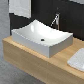 Lavabo de cerámica porcelana Art blanco con brillo de vidaXL, Lavabos - Ref: Foro24-140700, Precio: 73,52 €, Descuento: %