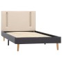 Bed frame with LED cream and dark gray fabric 100x200 cm by vidaXL, Beds and slatted bases - Ref: Foro24-286770, Price: 152,8...