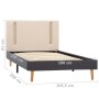 Bed frame with LED cream and dark gray fabric 100x200 cm by vidaXL, Beds and slatted bases - Ref: Foro24-286770, Price: 152,8...