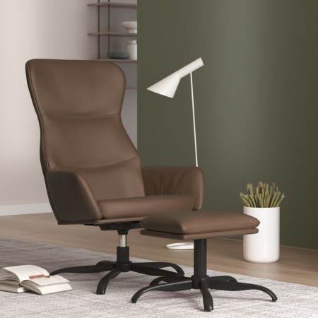 Sillón de relax con reposapiés de cuero sintético marrón de vidaXL, Sillones - Ref: Foro24-3097446, Precio: 131,99 €, Descuen...