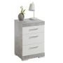 FMD Bedside table with 3 drawers in concrete grey and high gloss white by FMD, Nightstands - Ref: Foro24-428707, Price: 147,8...