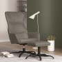 Sillón de relax con reposapiés de cuero sintético gris de vidaXL, Sillones - Ref: Foro24-3097447, Precio: 126,88 €, Descuento: %