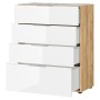 Germania GW-Oakland white and oak 4-drawer chest of drawers by Germania, Drawers - Ref: Foro24-440225, Price: 252,60 €, Disco...