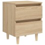 Bedside table solid Sonoma oak wood legs 40x35x50 cm by vidaXL, Nightstands - Ref: Foro24-805857, Price: 57,33 €, Discount: %