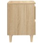 Bedside table solid Sonoma oak wood legs 40x35x50 cm by vidaXL, Nightstands - Ref: Foro24-805857, Price: 57,33 €, Discount: %