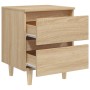 Bedside table solid Sonoma oak wood legs 40x35x50 cm by vidaXL, Nightstands - Ref: Foro24-805857, Price: 57,33 €, Discount: %