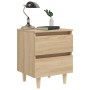 Bedside table solid Sonoma oak wood legs 40x35x50 cm by vidaXL, Nightstands - Ref: Foro24-805857, Price: 57,33 €, Discount: %