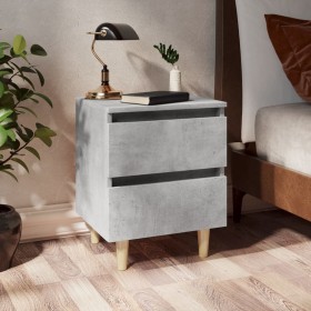 Bedside table with concrete gray pine wood legs 40x35x50 cm by vidaXL, Nightstands - Ref: Foro24-805859, Price: 46,36 €, Disc...