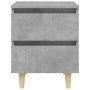 Bedside table with concrete gray pine wood legs 40x35x50 cm by vidaXL, Nightstands - Ref: Foro24-805859, Price: 46,36 €, Disc...