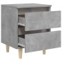 Bedside table with concrete gray pine wood legs 40x35x50 cm by vidaXL, Nightstands - Ref: Foro24-805859, Price: 43,99 €, Disc...