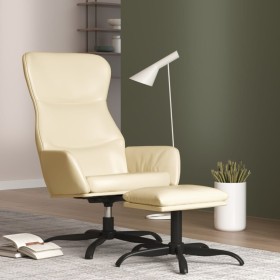 Sillón de relax con reposapiés de cuero sintético crema de vidaXL, Sillones - Ref: Foro24-3097445, Precio: 131,99 €, Descuent...