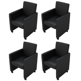 Sillas de comedor 4 unidades cuero sintético negro de vidaXL, Sillas de comedor - Ref: Foro24-160183, Precio: 507,24 €, Descu...