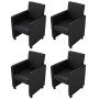 Sillas de comedor 4 unidades cuero sintético negro de vidaXL, Sillas de comedor - Ref: Foro24-160183, Precio: 603,75 €, Descu...