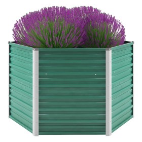 Green galvanized steel garden bed 129x129x77 cm by vidaXL, Pots and planters - Ref: Foro24-44857, Price: 66,45 €, Discount: %