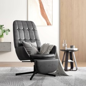 Relaxation armchair with footrest glossy black artificial leather by vidaXL, Armchairs - Ref: Foro24-3097717, Price: 113,67 €...