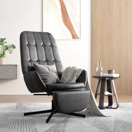 Sillón de relax con reposapiés cuero artificial negro brillante de vidaXL, Sillones - Ref: Foro24-3097717, Precio: 113,67 €, ...