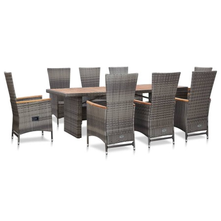 Garden dining set 9 pieces and gray synthetic rattan cushions by vidaXL, Garden sets - Ref: Foro24-46047, Price: 1,00 €, Disc...